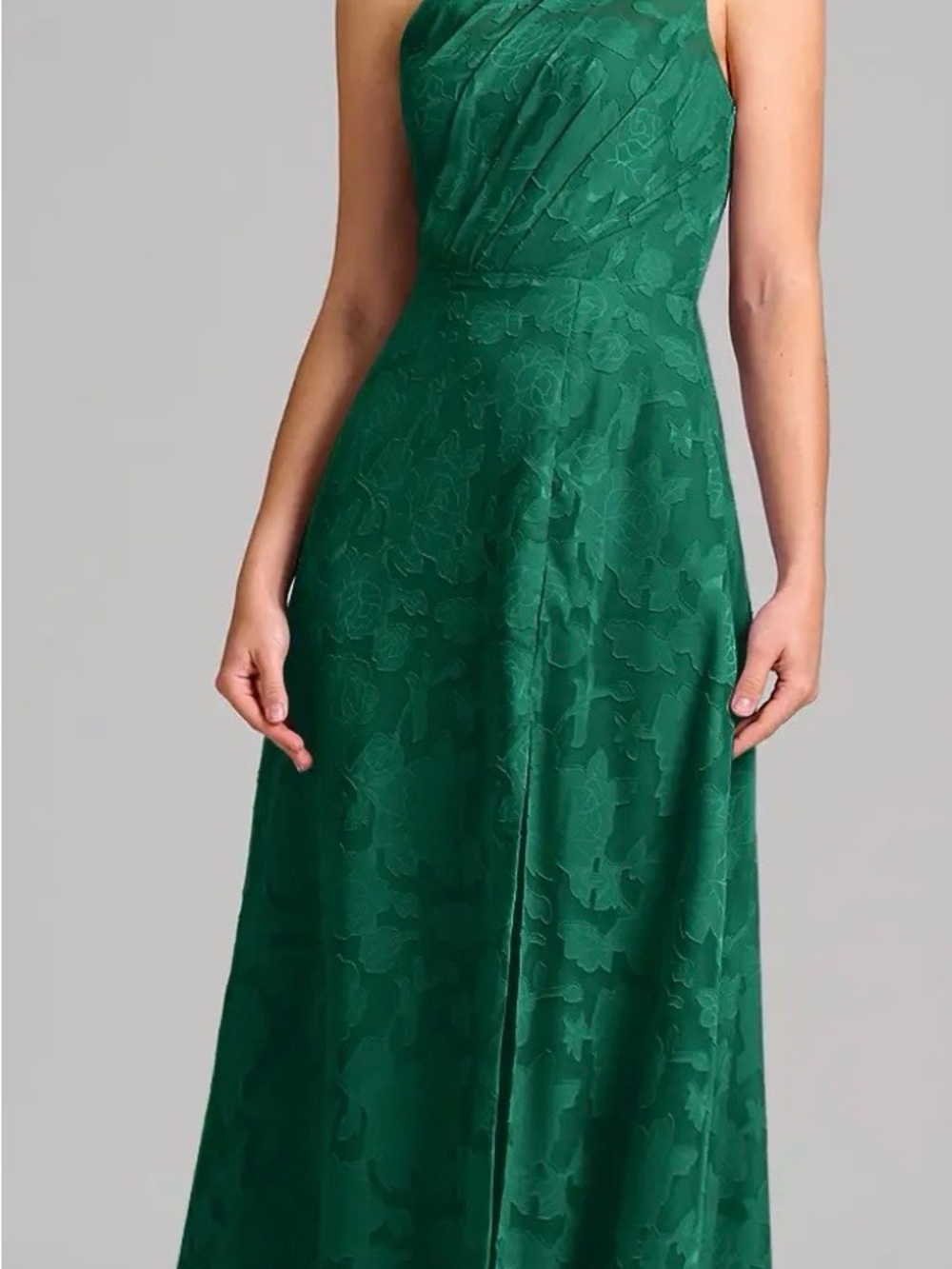 Azazie - PHAEDRA DRESS - Emerald Floral Burnout - Size 6